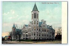 c1910's Columbia High School Exterior Roadside Tiffin Ohio OH Unposted Postcard picture