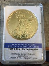 1933 Gold Double Eagle Liberty Replica Historical Archival Coin ~ Proof Coin  picture