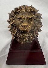 Lion Head Resin Trophy/Award Gold & Maroon Base 4