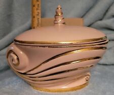 Vintage Ceramic Pink And Gold Cookie or Candy Jar Dish picture