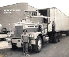 Working In The USA/Vintage/Late 60's OVER THE ROAD TRUCKER/4X6 B&W Photo Reprint picture