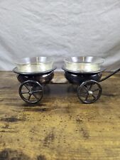 F B Rogers Silver Company 1883 Wheeled Cart Wagon Condiment Dish Planter  picture