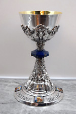 + Traditional Ornate All 800 Silver Enameled Chalice, 9