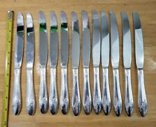 SET OF 12 VINTAGE 1947 QUEEN BESS II  SILVERPLATED MODERN HOLLOW PLACE KNIVES  picture