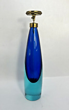 Cobalt & Light Blue Blown Art Glass Tall Perfume Atomizer Murano? 11