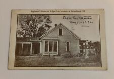 1934 Edgar Lee Masters Signed Autographed Sepia Postcard Of Masters Boyhood Home picture