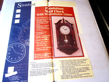 VINTAGE Stratford Westminster Pendulum Chiming Wall Clock. BRAND NEW IN OPEN BOX picture