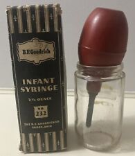 VTG 1950s B.F. Goodrich Infant Syringe No. 232 Red Rubber w/ Jar In Original Box picture