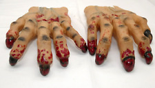 Vintage 80s Topstone Halloween Costume Latex Bloody Wounds Monster Hands - Rare picture