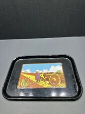 ING • RICH Vintage Porcelain Enamel Painted Tray (1901-1951 Ing • Rich) Cow picture