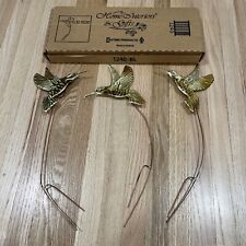 Vtg NOS Home Interior Homco Hummingbird Trio Wall Hangings Lawn Stakes MCM Pot picture