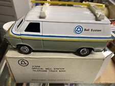 Vtg. Official BELL SYSTEM TELEPHONE TRUCK Bank, Tin 1987 In Original Box picture