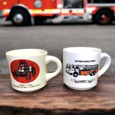 Vintage Firetruck Mugs Firefighter Firehouse Maryland WC Bunting Baltimore picture