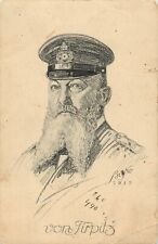 WWI Era Postcard German Admiral Von Tirpitz Sketch picture