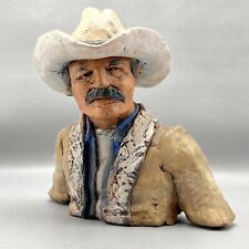 Early Vintage 5.5” Hand Sculpted Clay Cowboy Sculpture James P. Regimbal 1976 picture