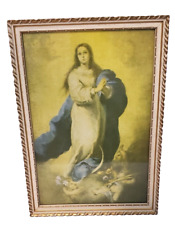 Wooden Framed Picture Immaculate Conception of Mary Murillo Style 9.25
