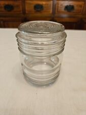 Vtg Ribbed Jelly Jar Clear Glass Porch Wall Light Lamp Globe Shade 3 1/4