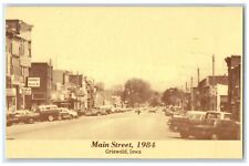 c1930's Main Street Chevrolet Cafe Cars Scene Griswold Iowa IA Vintage Postcard picture