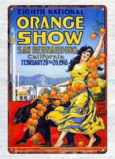 indoor wall 1918 Orange Show San Bernardino California Bear lady metal tin sign picture