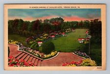Virginia Beach VA-Virginia Cavalier Hotel Sunken Gardens Vintage c1948 Postcard picture