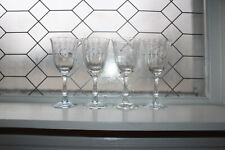 4 Fostoria Navarre Water Goblets Wine Glasses Vintage 7 5/8