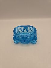 Antique Azure Blue Glass Footed Open Salt Cellar Dip, Used, Great Condition picture