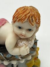 2”x2.5” Mini Vintage Baby Girl Resin Trinket Box picture