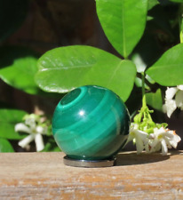 A Grade Rare Malachite Crystal Polished Sphere With Display Ring 78 Grams Green picture