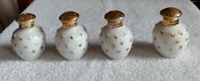 Vintage Porcelain Gold Trimmed Individual Salt Shakers 2 1/2 inches tall picture