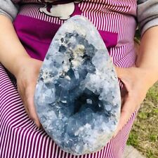 11.44LB Natural Beautiful Blue Celestite Crystal Geode Cave Mineral Specimen632 picture