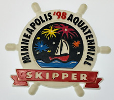 Vintage 1998 Minneapolis Aquatennial Parade Skipper Button Pin Badge MN Souvenir picture