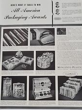 1940 Monsanto Plastics Fortune WW2 Print Ad All-American Packaging Awards picture