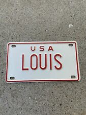NOS Old School Personalized LOUIS Bike  License Plate-Schwinn,Mongoose-80’s USA picture