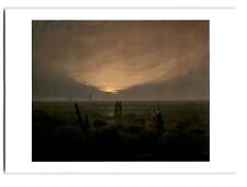 Caspar David Friedrich 1821 Moonrise by the Sea - Vintage Chrome Postcard picture