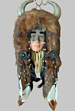 Native American Indian Painted Spirit Mask Handmade Wall Hanging 25 In. picture