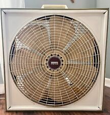 Vintage Montgomery Wards 3 Speed Box fan with Avocado Green Metal Case 7 Blades picture