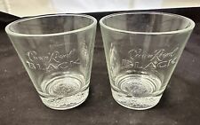 Crown Royal Black Whiskey Cocktail Glasses Etched Embossed Lot Of 2 picture