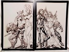 X-Men by J. Scott Campbell Set of 2 11x17 FRAMED Original Art Poster picture