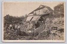 Postcard RPPC Disaster Collapsed Buildings c1907 Men w hats suspenders pose picture