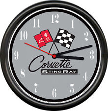 Licensed Vintage Corvette Sting Ray Stingray General Motors Sign Wall Clock picture