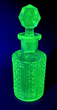 Vintage Val Saint Lambert Perfume Bottle Flacon Yellow Uranium Vaseline Glass picture