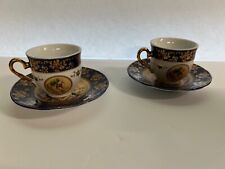 Vintage GNA Fine Porcelain teacups & Saucers Tea Set - Made In Italy- 2 cups/5 s picture