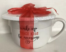 Eccolo Wake Up Teach Kids Be Awesome Coffee Cup Mug Pad Pen Gift Set  New picture