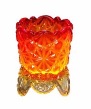 Vintage L.G. Wright Glass - Amberina - Daisy And Button Toothpick Holder - Glows picture