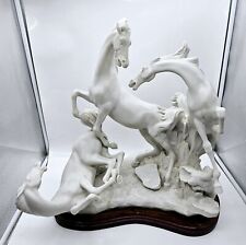 Lladro Horse Group in White Porcelain Figurine 1022 Large Matte 18