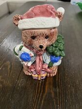 Vintage Santa Bear Christmas Snack Cookie Jar Tree Gift No Damage 8