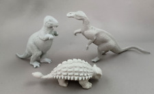 Marx Medium Mold Dinosaurs Gray Plastic Vintage Prehistoric Playset Lot of 3 picture