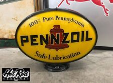 PENNZOIL Reproduction Oval Gas Pump Globe - (Black Body) picture