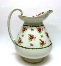 Weatherby ENGLAND Large Pottery Wash Basin Pitcher Jug w/ Pink Roses   picture