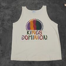 Vintage Paramount Parks Kings Dominion Shirt Large Tan  90s Mountain Tank Top picture